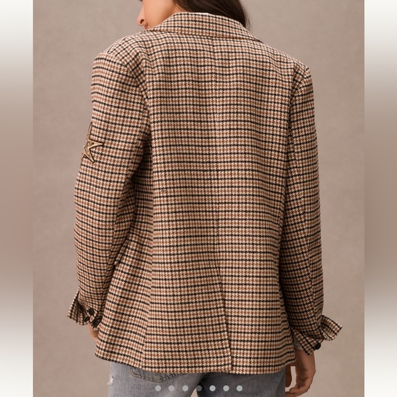 Anthropologie:By Anthropologie Appliqué Blazer in color Neutral Motif - Picture 4 of 16